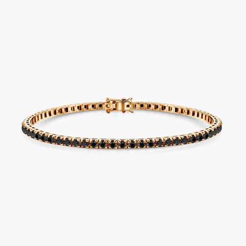 Bransoletka tenisowa Luminy 3,0mm: złota, czarne diamenty